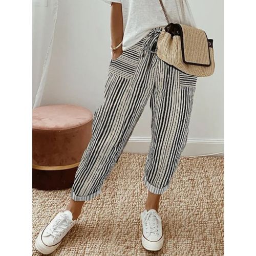 Abstract Stripes Loose Casual Pants