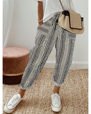 Abstract Stripes Loose Casual Pants